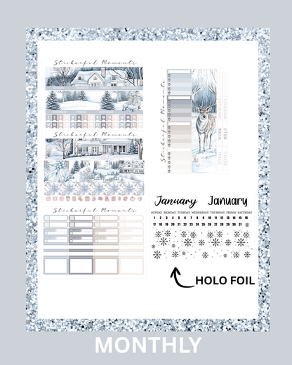 Winter frost monthly kit(with optional January foil overlay)