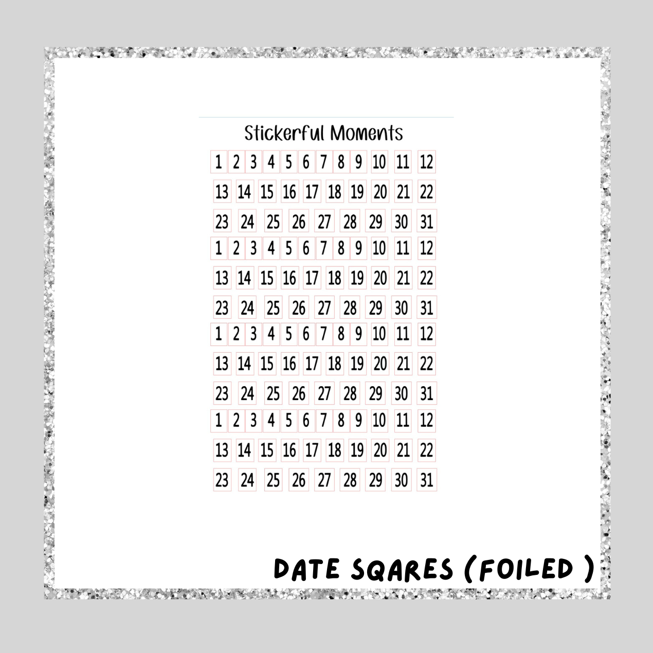 Foiled date squares